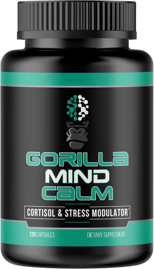 Gorilla Mind Calm (120 Capsules) - Potent Rahatlama ve Stres Azaltımı | Cortisol & Stres Modulator | Gelişmiş Kurtarma