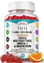 Red Yeast Rice & Magnezyum Glycinate ile 200 mg Gummies – Omega-3, çinko ve genel Sağlık için K2+D3 – Yetişkinler için Tamamlar – 60 Chewable Gummies