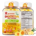 Ginger Chews Gummies for Nausea & Digestive Support, Stomach Relief - Sugar Free with Turmeric & Odorless Qu, Quercetin, Vitamin D3, C, Delicious Digestive Supplements, 60Cts (Paket)