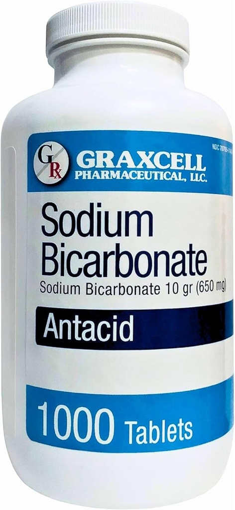 sodyum Bikarbonat Tabletleri |USP 650mg (10İs) | Asit Indigestion, Heartburn, Sour Stomach & Upset Stomach | Kidney Health | 1000 Count