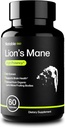 Lion's Mane Mushroom Supplement | 20:1 Tür | Premium Bilişsel Destek | Organik | Lab-Tested | Saf Malzemeler (1 Şişe / 1Month Supply)