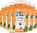 Bellway Super Fiber Capsules (6 Pack) - USDA Organik Psyllium Husk Capsules - Günlük Psyllium Husk Fiber Supplement for Digestive Health and Regularity, Plant Based, Non-GMO, Kosher - 960 Capsules