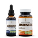 Artichoke USDA Organik ve Star Anise Capsules (2.) | Alkol Özgür Organik Artichoke (Cynara scolymus) 2 oz ve 1000 mg Star Anise (Illicium verum) Tohum (60 Capsules)