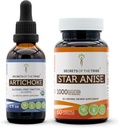 Artichoke USDA Organik ve Star Anise Capsules (2.) | Alkol Özgür Organik Artichoke (Cynara scolymus) 2 oz ve 1000 mg Star Anise (Illicium verum) Tohum (60 Capsules)