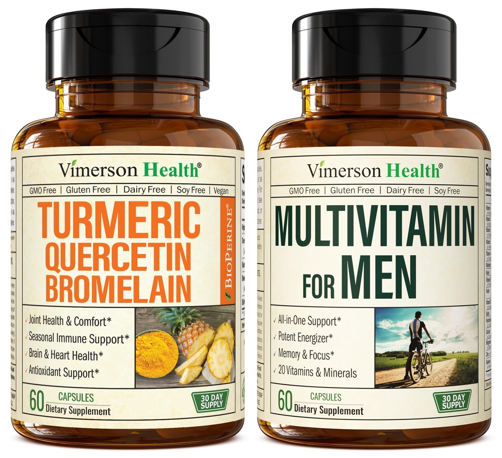 Bromelain & Turmeric Curcumin & Complete Multivitamin for Men