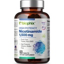 Biyophix B-3 Nicotinamid 1500 mg 60 Tabletler En Güçlü - Nicotinic Amide Niacin Natural Flush-Free Vitamin Formula - Destekler Skin Hücre Sağlığı