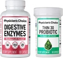 Physician's CHOICE - Beat Bloat + Support Weight Management Bundle: Digestive Enzymes 180ct + Thin-30 Probiotic 60ct - Value Pack