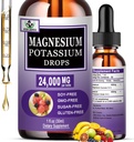 Magnesium Glycinate with Potassium Supplement,Liquid Magnesium Glycinate 500mg Potassium Citrate 500mg, Magnesium Liquid Drops for Vascular, Bone, Heart, Muscle & Nerve Health,Non-GMO,Vegan