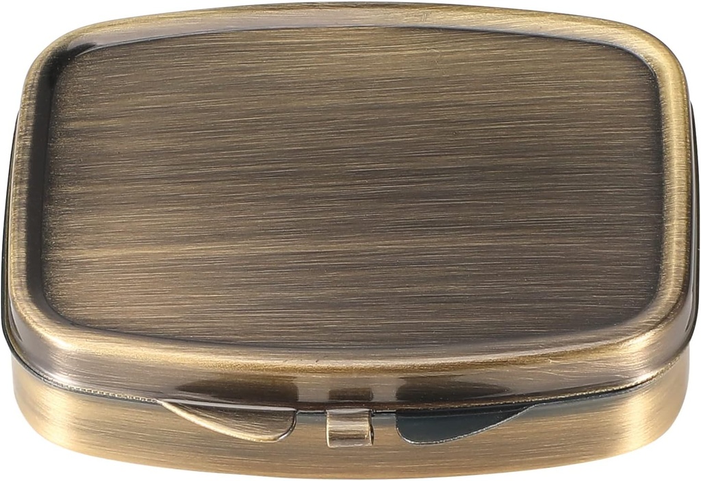 Dynippy Pill Case Pill Box with Mirror Retro Pocket 2 Karşılaştırmalı Tıp Davası Pill Organizer for Pocket Purse and Travel (A-Retro)