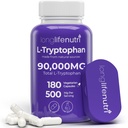 L-Tryptophan 500 mg – 180 Vegetarian Capsules, 6-Month Supply, Sleep Aid ve Mood Stability için, Lab Tested, ABD'de Yapıldı, Non-GMOMOMO