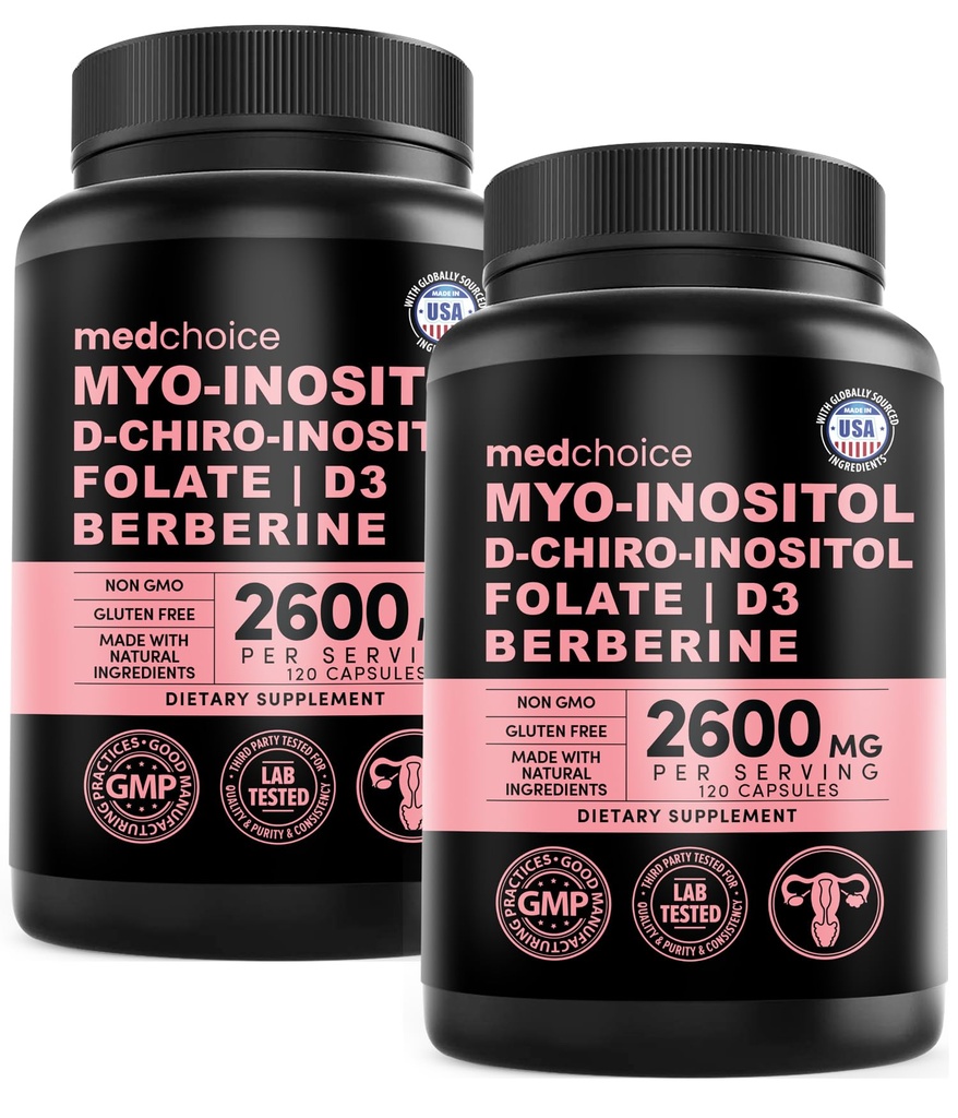 14-in-1 Inositol Supplement & Hormon Support for Women - 40:1 Myo-inositol & D-Chiro Inositol Ovarian Support Capsules for Hormon Balance with Folate, D and B12 (120 sayı) (Pazarlama)