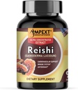 Reishi Mushroom Extract - Premium Quality, Only Fruiting Bodies, Antioksi, Pmonotes Longevity, Immunity Alert, Energy & Vitality, Takes Fatigue, 90 Veg Caps.