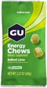 GU Energy Chews, Αλάτι Lime Energy Gummies με ηλεκτρολύτες, Vegan, χωρίς γλουτένη, Kosher, Caffeine-free, και Dairy-free On-The-Go Energy για κάθε προπόνηση, 12 τσάντες (24 Services Σύνολο)