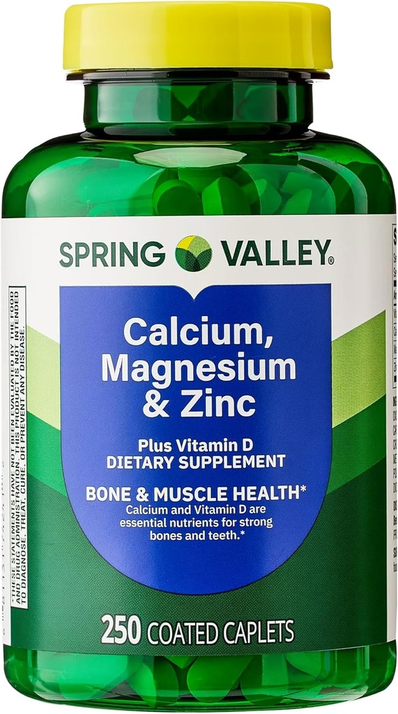 Kalsiyum, Magnezyum, çinko & Vitamin D3. Spring Valley Kalsiyum Magnezyum, Artı Vitamin D3 Caplets Diyetary Supplement, 250 Kont Sche with Luall's 45 Diabetes Decoded