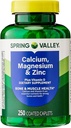 Kalsiyum, Magnezyum, çinko & Vitamin D3. Spring Valley Kalsiyum Magnezyum, Artı Vitamin D3 Caplets Diyetary Supplement, 250 Kont Sche with Luall's 45 Diabetes Decoded