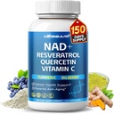 NAD+ RESVERATROL Supplement- 10in-1 Natural Meeting with Quercetin Turmeric Berberine Bilberry Green Tea - 150 - ABD'de Yapılan ve Test Edildi