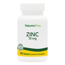 NaturesPlus Zinc Tablets - 10 mg, 90 χορτοφαγικά συμπληρώματα - Συμπλήρωμα ανοσοποιητικού συστήματος για την Κυτταρική Ανάπτυξη & Επισκευή - Προάγει την Υγιή Διέγερση, Μεταβολισμός & Όραμα - Χωρίς Γλουτένη - 90 Σερβιέτες