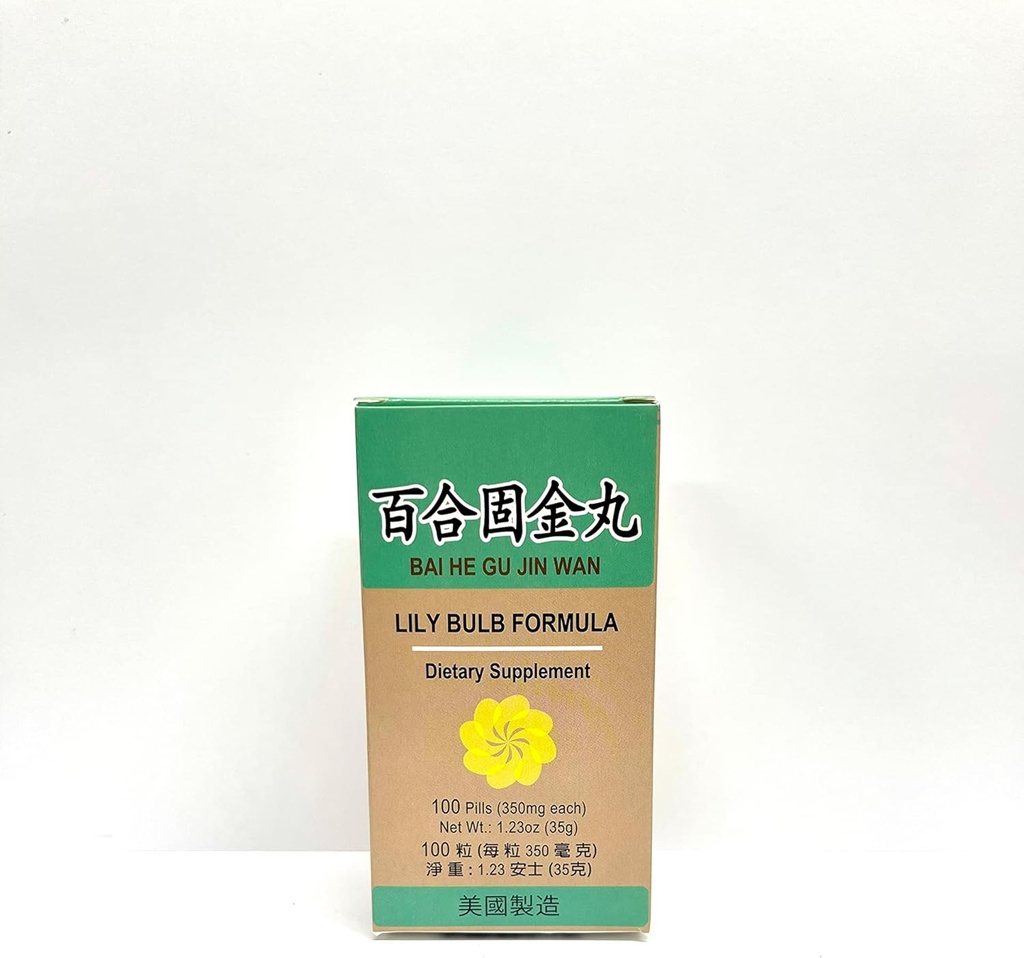 Lao Wei Lily Bulb Formula - Bai He Gu Jin Wan συμπλήρωμα βοτάνων βοηθά στη διατήρηση ενός υγιούς αναπνευστικού συστήματος και βήχα με Phlegm 100 χάπια 350mg/κάθε ένα Made in ΗΠΑ