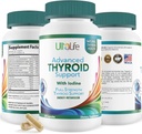 Günlük Tiroid Iodine Ashwagandha Vitamin B12 çinko ve Selenium Enerji Metabolism ve Focus 60 Capsules