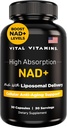 Vital Vitamins NAD Supplement - NAD+ (Nicotinamide Adenine Dinucleotide) για άνδρες και γυναίκες - Made with Liposomal Delivery - Κυτταρική Αντιγηραντική Υποστήριξη, Ενέργεια, Εστίαση - 30-Day Supply