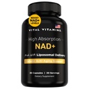 Vitals Vitamin NAD Supplement - NAD+ (Nicotinamid Adenine Dinüotid) Erkekler ve Kadınlar için - Liposomal Teslimat - Hücresel Anti-Aging Desteği, Enerji, Focus - 30-Day Supply