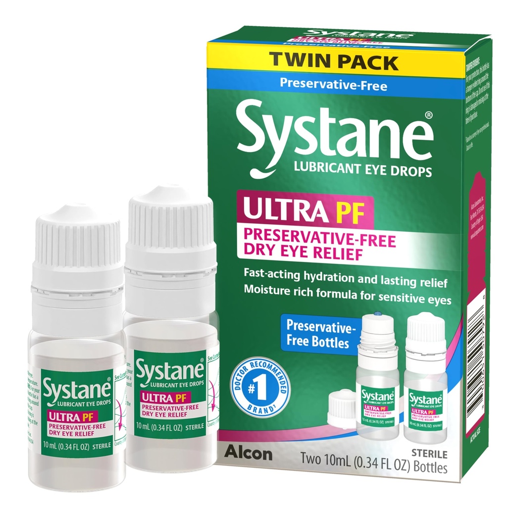 Systane Ultra Multi-Dose Preservative-Free Eye Drops Twin Pack (2x10 ml)