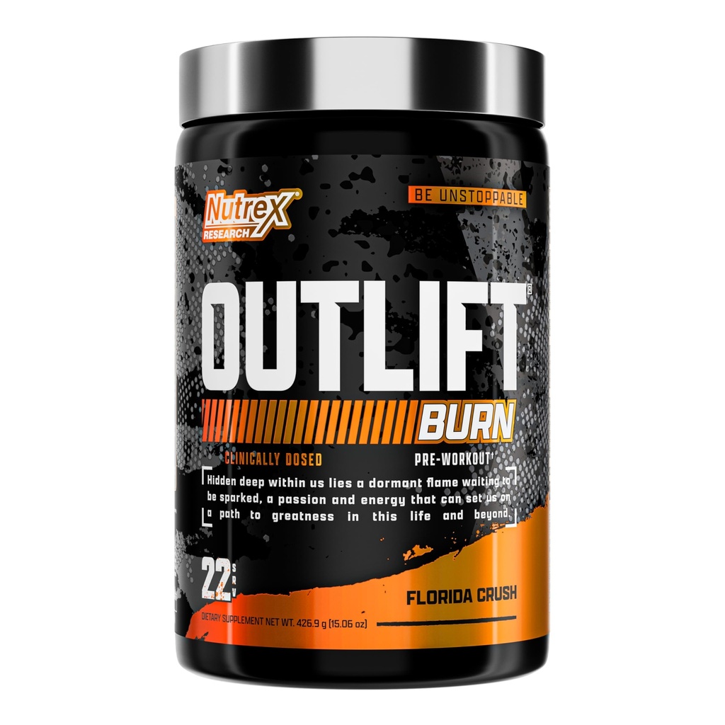 Nutrex Outlift Burn Pre-Workout Supplement for Energy, Focus & Endurance | Metabolyte, L-Citrulline, Beta-Alanine & Caffeine | Termogenic Formula for Performance (22 Services, Florida Crush)