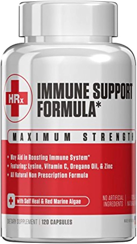 Re+Gen Beslenme Immune Support Supplement for Yetişkinler, Natural Capsules with çinko, C vitamini, L lysine Platinum Acid & Oregano Oil for Strong Immunity Health in Men & Women, 120 Capsules