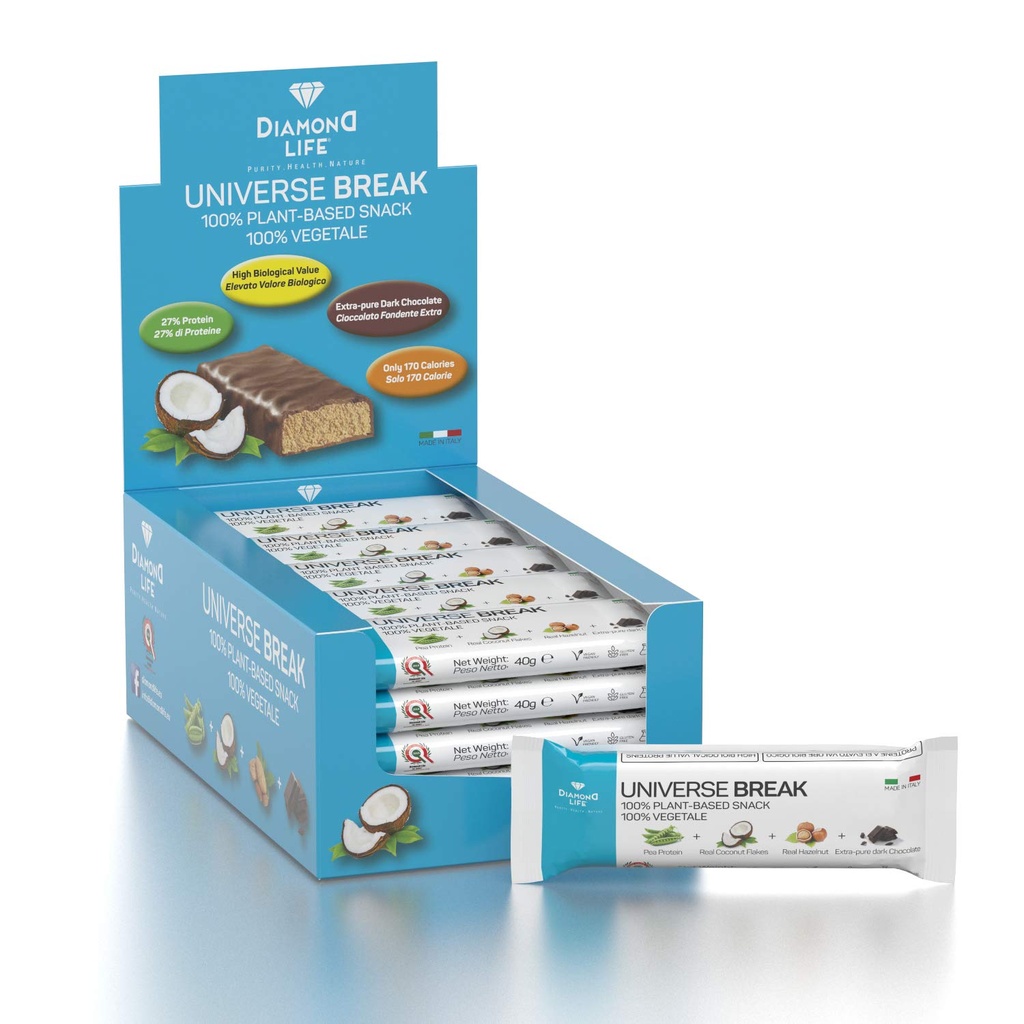 UNIVERSE BREAK - Coconut Flavour - Τέλεια ισορροπημένη γραμμή φυτών χαμηλής θερμίδων - Diamond Life