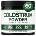 Colostrum Supplement Powder 90g (60 Servings of 1.5g Pure Bovine Colostrum Std. to Contain 20% IgG Immunoglobulins) Grass Fed Powder - Χωρίς πληρώματα, Tested, Unflavored & USA Made