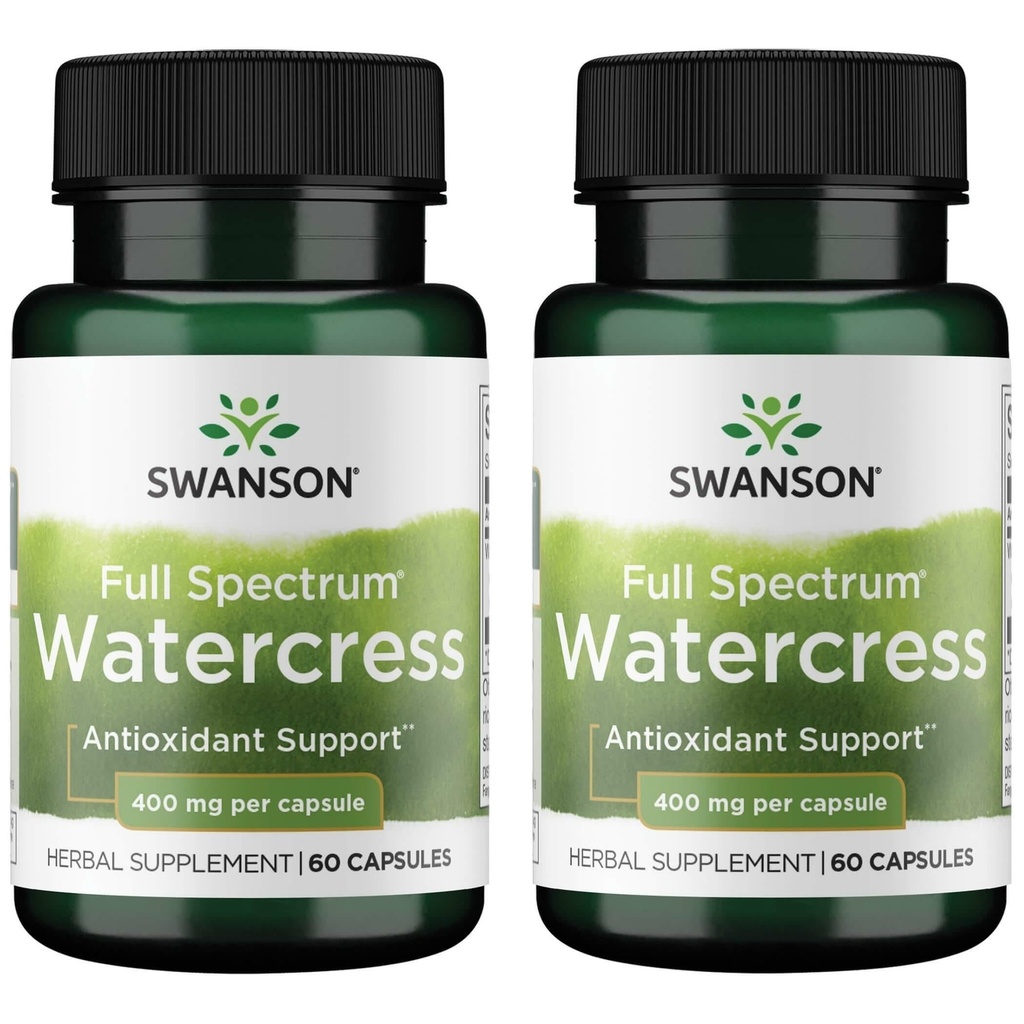 Swanson Full Spectrum Watercress 400 mg 60 Caps (2 Συσκευασία)