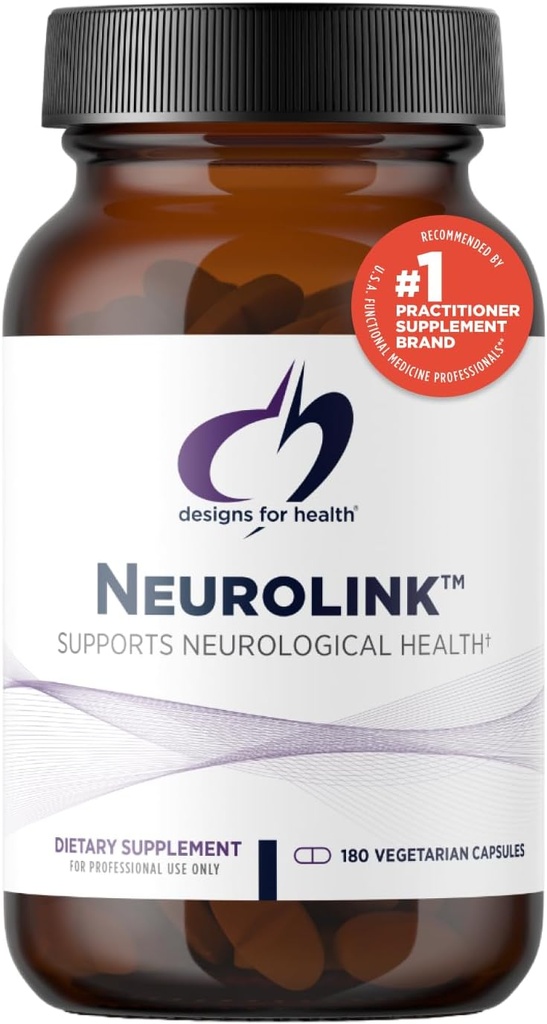 Designs for Health Neurolink - L-Tyrosine, GABA, 5-HTP, Inositol + Taurine Supplement - Designed to Support Mood, Neurological + Cognitive Health - Non-GMO (180 Capsules)