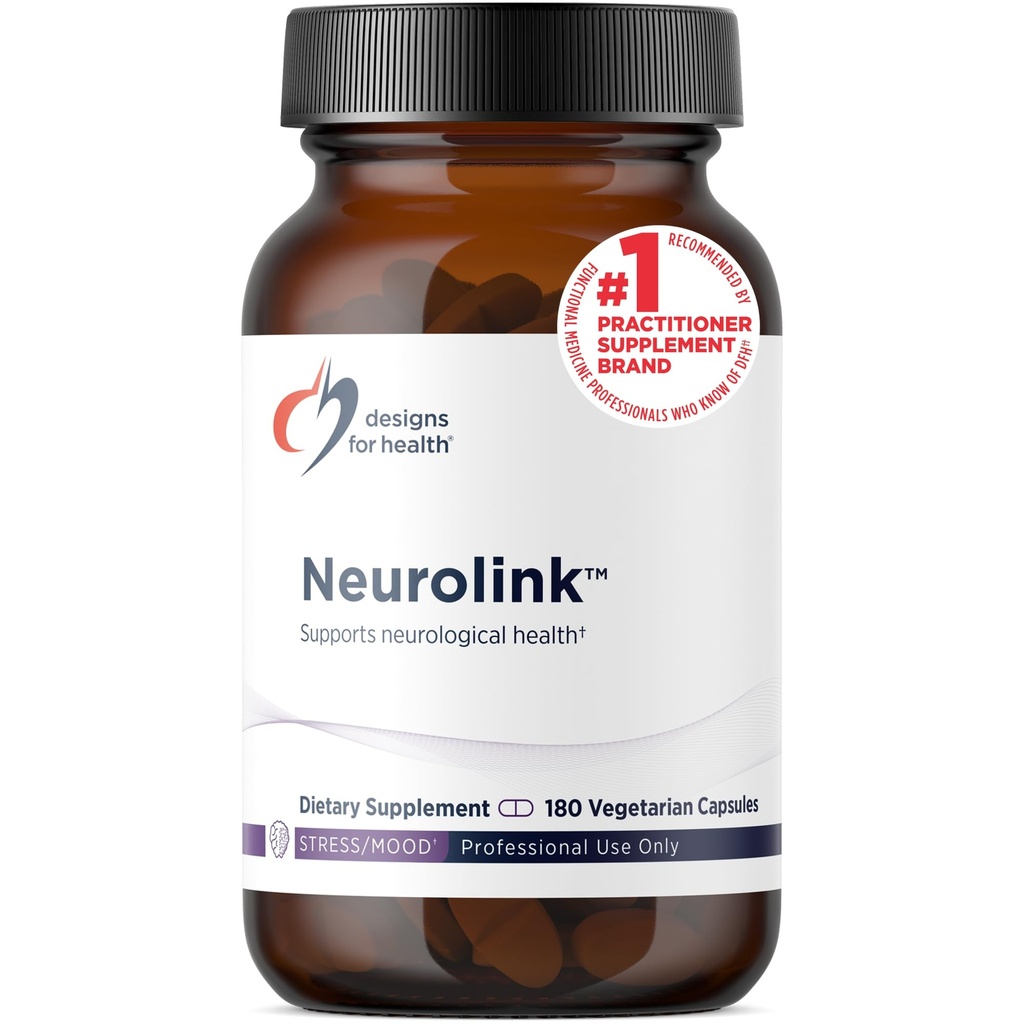 Health Neurolink için tasarımlar - L-Tyrosine, GABA, 5-HTP, Inositol + Taurine Supplement - Mood, Neurology + Cognitive Health - Non-GMO (180 Capsules)
