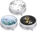 3 Pack Pill Box, Purse & Pocket için Küçük Pill Vakası, Cute Travel Medicine Organizer, Portatif Tıp Konteyneri Vitaminleri, İlaçları, Fish Oil & Supplement, Butterfly, Fish Oil & Supplement, Butterfly