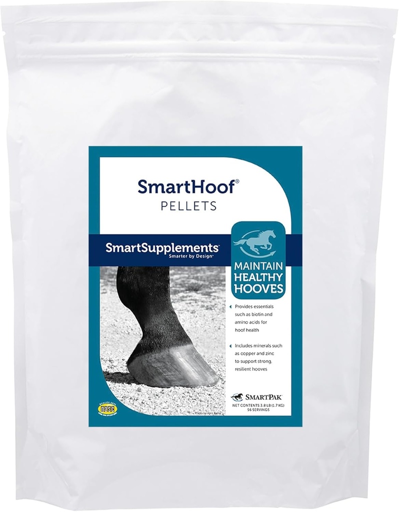 SmartHoof Pellets | At Biotin Ortak Destek Supplement with Essential Minerals for Health Hooves | Contains Methionine, Lysine, Copper, çinko ve daha | 56 Hizmetler | 7.6 lb Bag