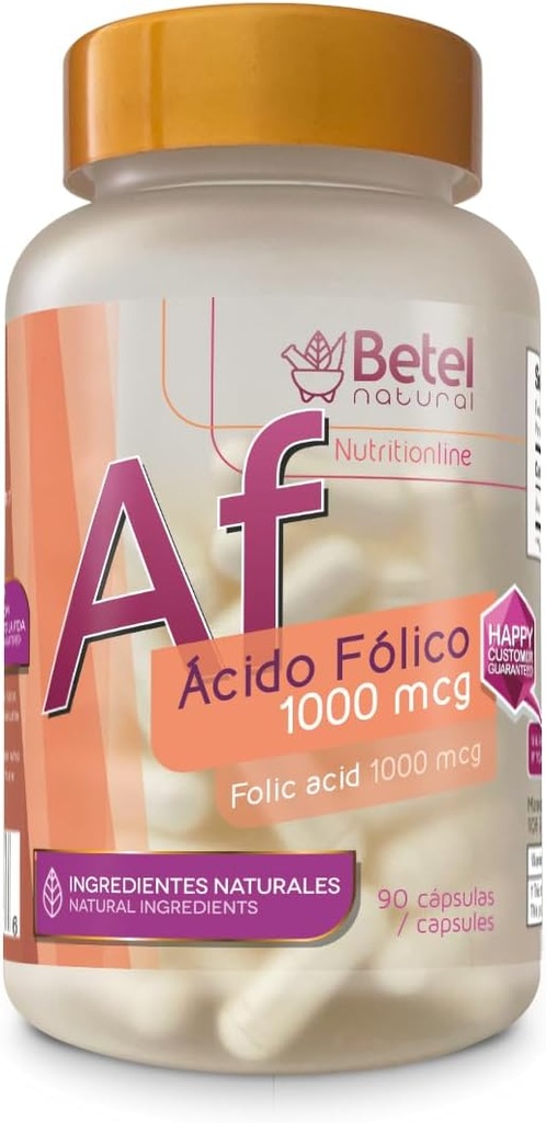 Betel Natural Premium Asito Folico Capsulas 1000 mcg - 90 Capsulas