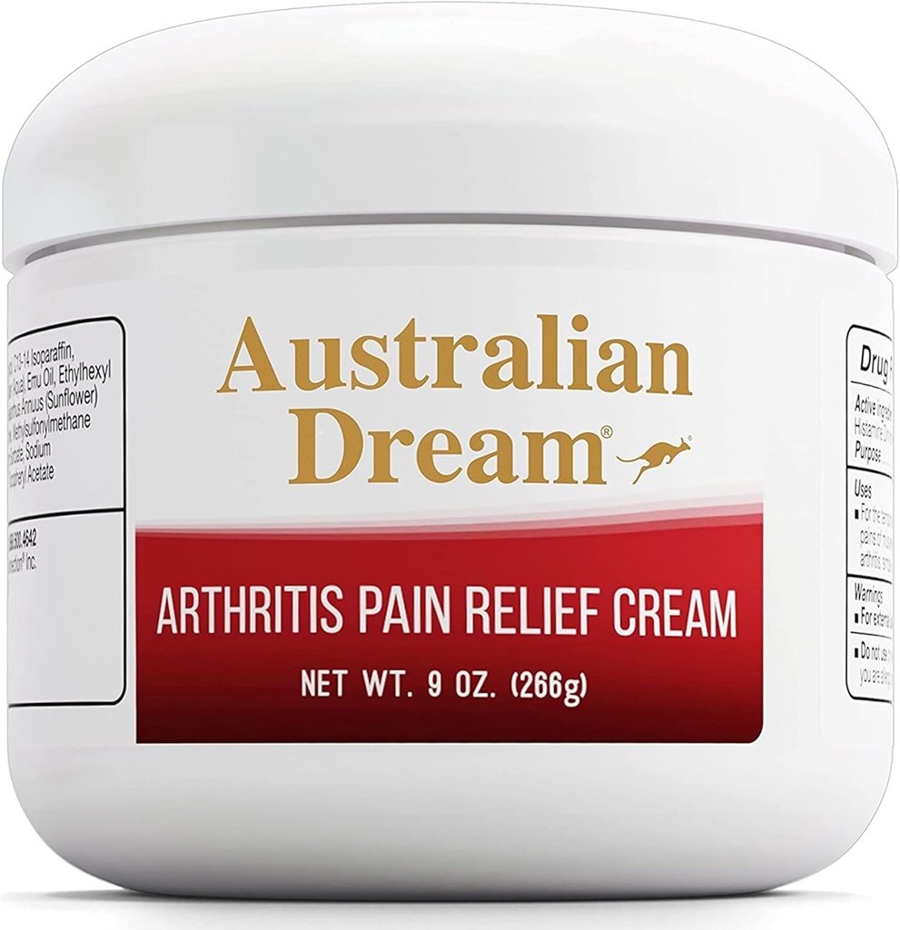Australian Dream Arthritis Pain Relief Cream - Καταπραϋντική & Μη-Γκρίζα - Ισχυρή Επίκαιρη Αρθρίτιδα Πόνος Ανακούφιση - Καλό για μυϊκούς πόνους ή αρθρώσεις - 9 oz Jar