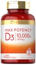 Carlyle Vitamin D 10000 IU 400 Softgels | Değer Boyutu | Max Potency | Non-GMO, Gluten Free Supplement