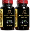ACAI Berry Extract - Υπεραντιοξειδωτικό από τη Βραζιλία, Superfoods Formula για την ιδανική υποστήριξη ανοσοποιητικού συστήματος, Καθημερινή υποστήριξη ευεξίας - 2 μπουκάλια 120 κάψουλες
