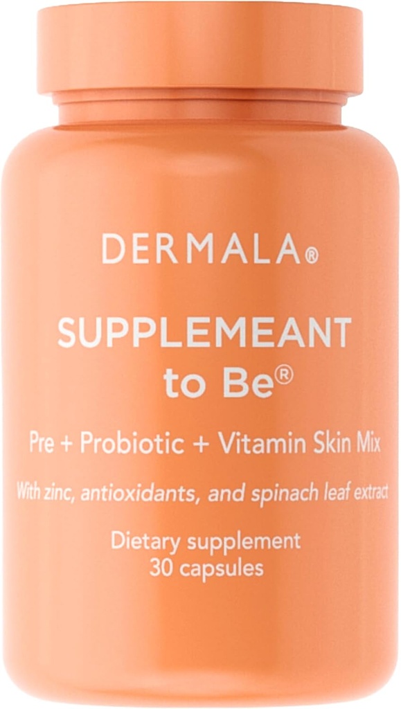 Dermala #FOBO SUPP, Akne Supplement Olmak İçin Yeniden Oluşturun | Tüm Doğal Günlük Prebiyotikler Probiyotikler Deri Mix ile PVC | Clear Blemish-Free Radiant Skin Through Balancing Gut Health