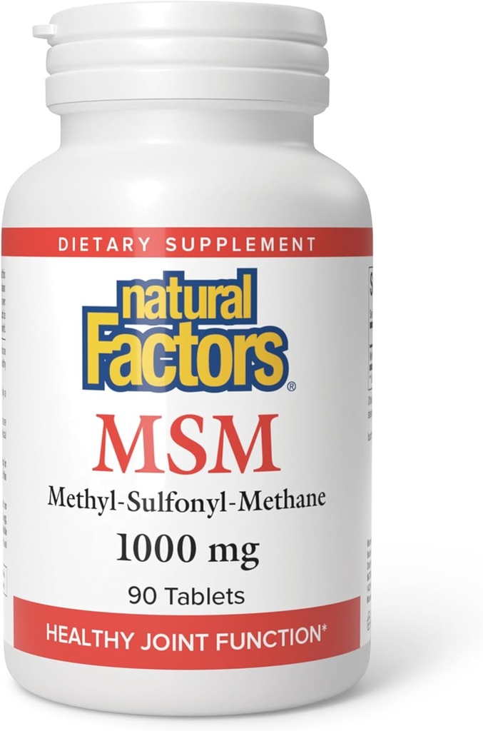 Doğal Faktörler, MSM 1000 mg, Sağlıklı Ortaklar, Saçlar, Skin ve Nails, 90 kapsül (90 hizmet)