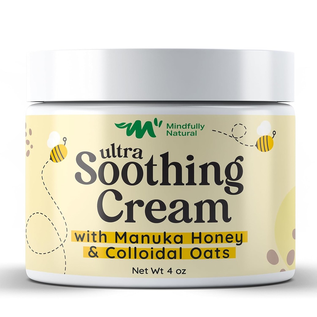 Ultra Soothing Colloidal Oatmeal Cream with Manuka Honey - Eczema Beslenme Çocuklar ve Yetişkinler için - Steroid Ücretsiz Anti Itch Lotion for Kuru & Itchy Skin Relief with Natural and Organic Materialss