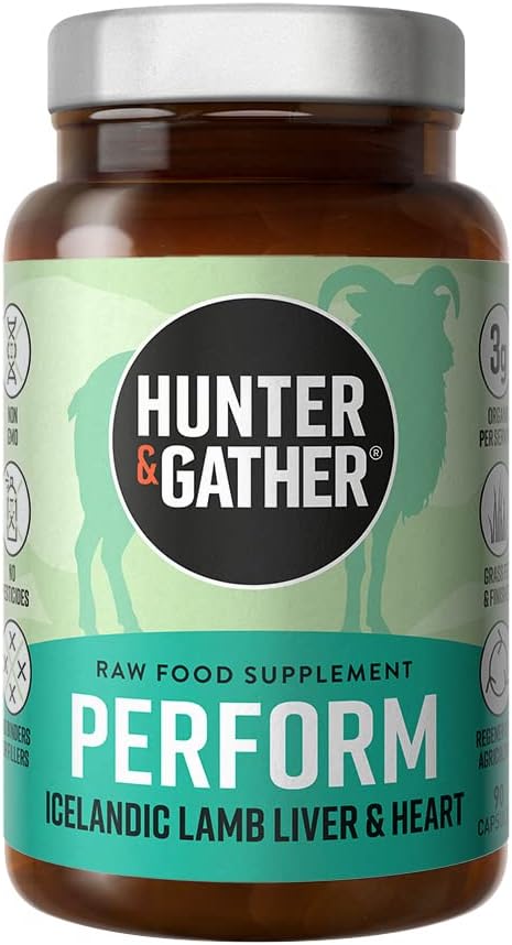 Hunter & Gather Nose to Tail - 90 Perform Capsules | Wild, Grass Fed İzlandalı Lamb Ancestral Inspired Supplements / Raw Freeze-Dried Lamb | No GMO Feeds, Antibiyotiks Or Hormons