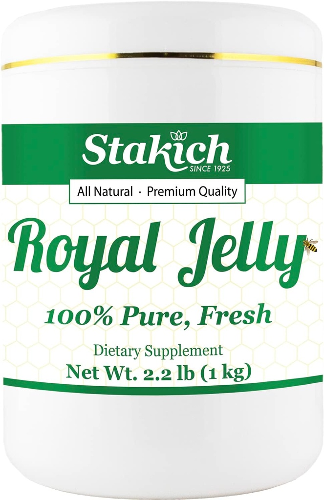 Stakich Fresh Royal Jelly - Pure, All Natural - Nomixs/Flavors / Preservatives eklendi - 1 Kilogram (2.2 Pounds)