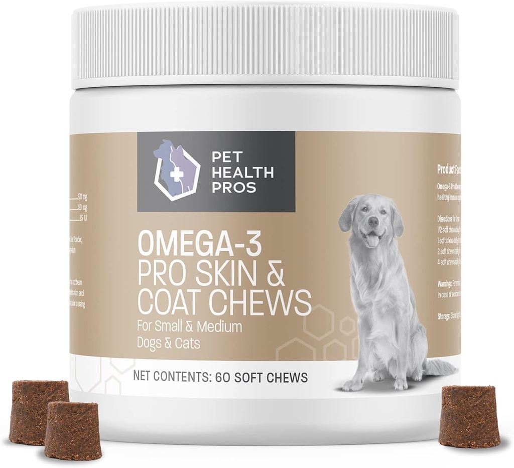 Köpekler için Omega Bites - Omega 3 Fatty Acids ve Vitamin E ile Ortak Sağlık ve Skin & Coat Health - 60 Count Count Count