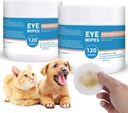 Dog and Cat Eye Wipes - 240ct/2pack Dog Tear Stain Rer Eye Wipes - Chamomile & Witch Hazel - 3.15" Presoaked & Textured Pet Wipes for Eyes