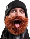 Beard Head Bushy Bisikletr Beard Beanie - Funny Knit Hat ve Fake Beard Kostüm Black