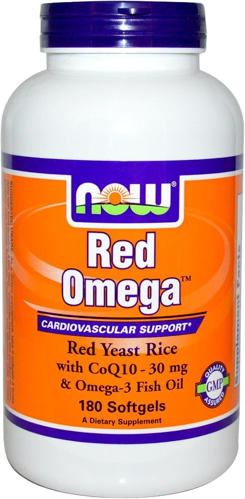 NOW Foods - Κόκκινο ωμέγα κόκκινο ρύζι ζύμης με CoQ10 30 mg. - 180 Softgels