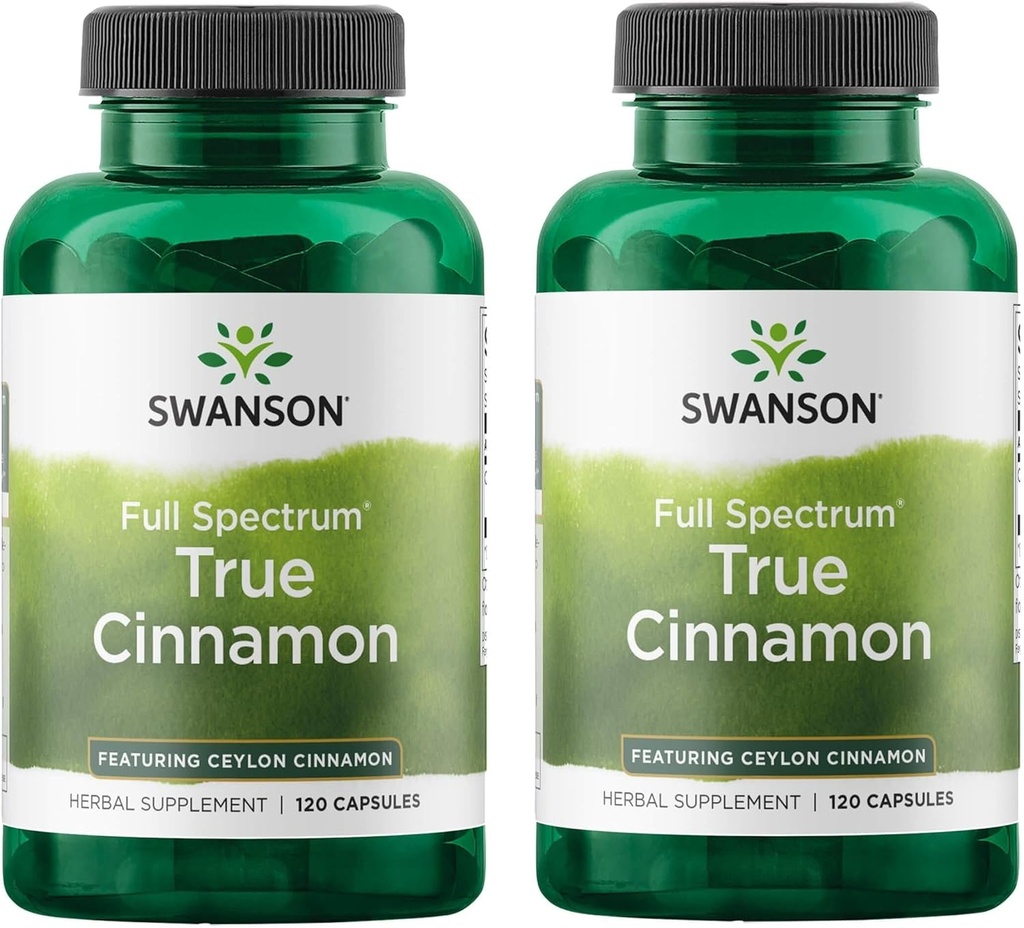 Swanson Full Spectrum True Cinnamon - Herbal Supplement - (120 Capsules, 300 mg Her) 2 Pack