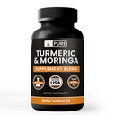 Turmeric & Moringa (365 Capsules) Magnezyum Or Rice Fillers, Always Pure, Lab TY